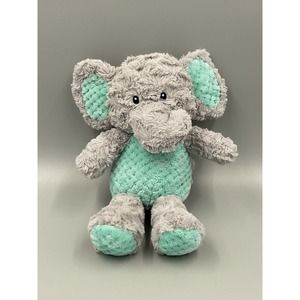 Spark Create Imagine Elephant Plush‎ Animal Lovey Rattle Crinkle Toy Gray & Aqua